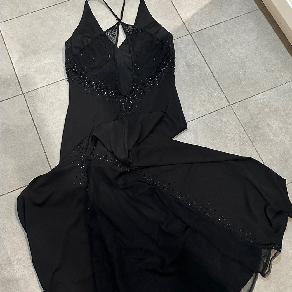 Dave & Johnny Black Beaded Gown – Size 9/10